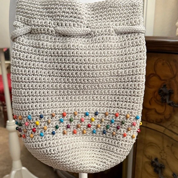The Sak Sayulita Cream Crochet Crossbody Bag with Multicolor Beading - Picture 5 of 13